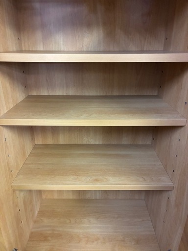 【ジャングル深井店】★食器棚 2枚扉 ナチュラル 茶 収納家具 キッチン家具 家具 簡易クリーニング済 堺市 深井 【FU3097】