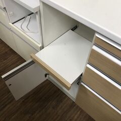 【ジャングルジャングル広陵店】家具　キッチンボード　松田家具　バリエレンジホワイト×ナチュラルの画像