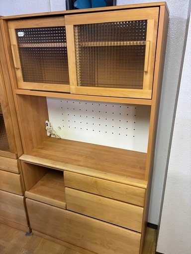 【ジャングル深井店】★システムキッチンボード 2枚扉 ナチュラル 茶 収納家具 キッチン家具 家具 簡易クリーニング済 堺市 深井 【