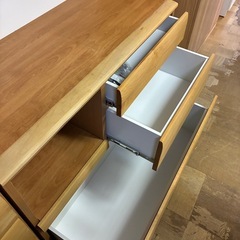 【ジャングル深井店】★システムキッチンボード 2枚扉 ナチュラル 茶 収納家具 キッチン家具 家具 簡易クリーニング済 堺市 深井 【FU3098】の画像