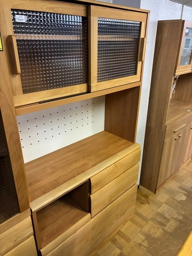 【ジャングル深井店】★システムキッチンボード 2枚扉 ナチュラル 茶 収納家具 キッチン家具 家具 簡易クリーニング済 堺市 深井 【