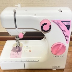 ベルソス VERSOS コンパクト電動ミシン VS-H002 ピーチ 付属品付 手工芸 ハンドクラフト コンパクトミシンの画像