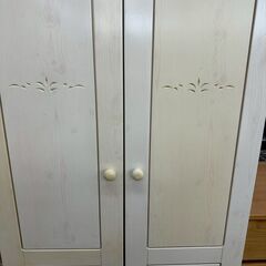★リユースのサカイ高崎店★TJ13686 (株)マルミツ ワードローブ アイボリー H190×D54×W79.5 クリーニング済みの画像
