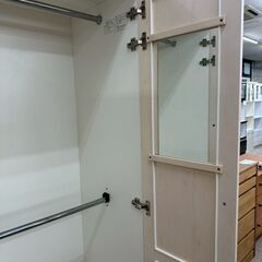 ★リユースのサカイ高崎店★TJ13686 (株)マルミツ ワードローブ アイボリー H190×D54×W79.5 クリーニング済みの画像
