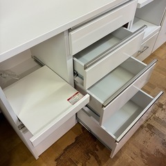 【ジャングル深井店】★食器棚(白) 食器棚 ホワイト 家具 収納家具 キッチン家具 簡易クリーニング済 堺市 深井 【FU3100】の画像