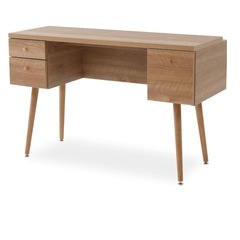 LOWYA ロウヤ ドレッサー デスク PCデスク 化粧台 鏡台 引き出し タップ収納 シャビーナチュラルの画像