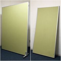 パーテーション6枚セット Z-1812C-YG・Z-1809C-YG 美品 イエローグリーン 連結コーナーポール・安定脚8個おまけ付き 展示品・アウトレットの画像