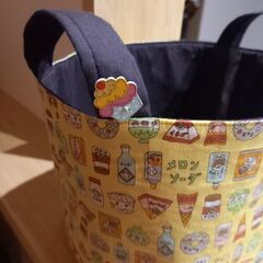 ⚠️0円出品⚠️円形布バスケット(ハンドメイドの物)の画像