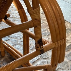 ラタン製 リクライニングチェア 籐家具 昭和レトロ の画像