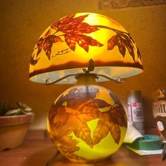 高さ35㎝【希少】【特大】エミールガレ風　レプリカ　ランプ　卓上照明の画像