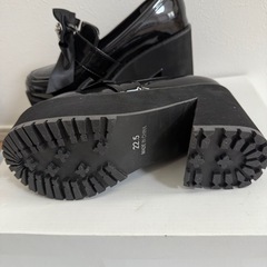 ディアマイラブ 厚底ローファー リボン 黒 22.5cmの画像