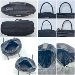 PRADA プラダ ハンドバッグ トートバッグ テスートナイロン 白タグ ブラック 黒 三角ロゴプレート トライアングルロゴプレートの画像