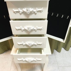 ジュエリーチェスト アンティーク ロココ プリンセス ホワイト の画像