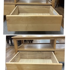 S745 ⭐ 大川家具 三環ジャパン ローボード テレビ台 幅120cm USED の画像