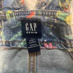 GAP 花柄デニムオーバーオール 95cmの画像