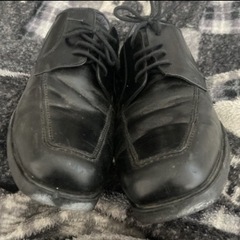 ⑥シューズ　ブラック就活向けの画像