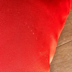 座布団（大）赤　朱赤　リバーシブル　寿　鶴　お祝い　正月　還暦　イベント　小道具の画像