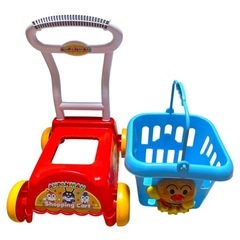 アンパンマン  おかいものカート ショッピングカート手押し車 おままごとの画像