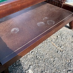 テーブル　ガラス　木製の画像