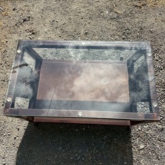 テーブル　ガラス　木製の画像
