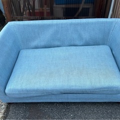 【売切価格！/変色あり】　NOCE 2人掛けソファ　水色の画像