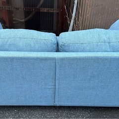 【売切価格！/変色あり】　NOCE 2人掛けソファ　水色の画像