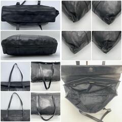 PRADA プラダ ハンドバッグ ショルダーバッグ  肩掛け トートバッグ ナッパレザー 本革 ブラック 黒　 シルバー金具 ロゴ型押し フラップ 白タグ　の画像