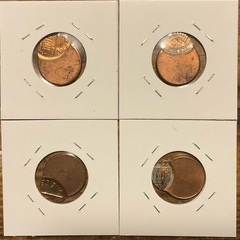 完売御礼🎶 第二弾❗️エラーコイン　4枚セット　大ズレ　ズレ打ち　銅貨　アメリカ　1セント　ペニー　リンカーン大統領　米国　USA アンティーク　硬貨　古銭の画像