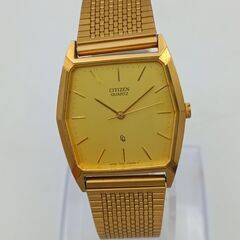 シチズン　腕時計　ヴィンテージ　ゴールドカラー　昭和レトロ　CITIZEN　稼働の画像