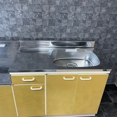 【未使用】ステンレス流し台＆調理台セット 幅180cm ゴールド 大阪西成区　引取限定の画像