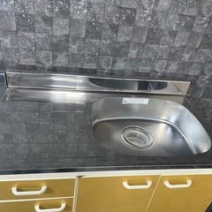 【未使用】ステンレス流し台＆調理台セット 幅180cm ゴールド 大阪西成区　引取限定の画像