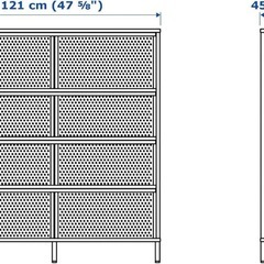 IKEA BEKANT ベカント シェルフユニット 121x134cm ホワイトの画像