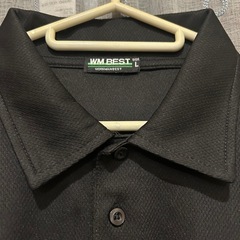 メンズポロシャツ長袖 黒Ｌサイズ「 決まりました」の画像