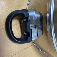 ステンレス製　ガラス蓋付　二段蒸し器　26cmの画像