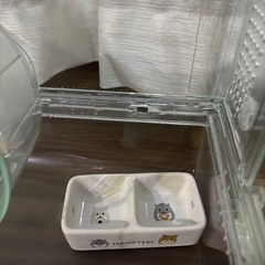 【ハムスター飼育ケース】GEX グラスハーモニー360プラス ＆ マルカン ダブル食器の画像