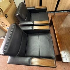 応接セット　PUレザー　4点セット　3人掛け：W178㎝　座面高さ：36㎝　の画像