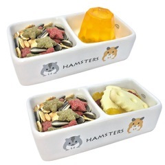 【ハムスター飼育ケース】GEX グラスハーモニー360プラス ＆ マルカン ダブル食器の画像