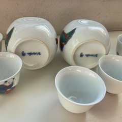 香蘭社　☆☆　酒器揃え　とっくり2本とおちょこ　唐子　駒遊び　☆☆　　の画像