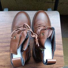 新品 22.5cm レディース ブーツ ブラウン 厚底 シューズ ショートブーツ 識別番号:【B226-Z】の画像