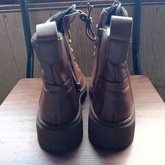 新品 22.5cm レディース ブーツ ブラウン 厚底 シューズ ショートブーツ 識別番号:【B226-Z】の画像