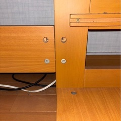 コイズミ　ロフトベッドとハシゴ、システムデスク、棚、稼働小棚5点セットの画像