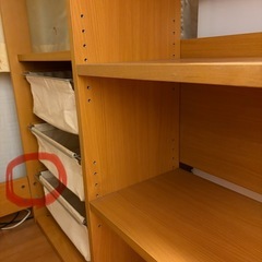 コイズミ　ロフトベッドとハシゴ、システムデスク、棚、稼働小棚5点セットの画像