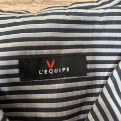 美品❣️ L'EQUIPE ボーダー ハーフ コート　Mの画像