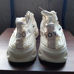 新品 25.5cm メンズ スニーカー ホワイト 厚底 シューズ 普段着 識別番号:【N586-S】の画像