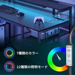 【新品】ゲーミングデスク コンセント付き Type-Cポート付き の画像