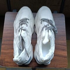 新品 26.5cm メンズ スニーカー ホワイト 厚底 シューズ 普段着 識別番号:【N588-S】の画像