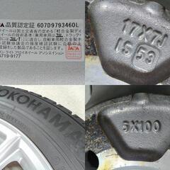 冬 スバルXV 17インチ【富山】フォレスター レガシィ アウトバック スバル PCD100 日本製 ヨコハマ 225/60R17 中古4本 車検対応アルミホイールの画像