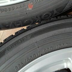 冬 スバルXV 17インチ【富山】フォレスター レガシィ アウトバック スバル PCD100 日本製 ヨコハマ 225/60R17 中古4本 車検対応アルミホイールの画像