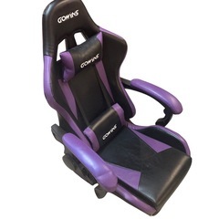 【ジ1215-06】足を伸ばしでリラックスできるフットレスト付き‼️ゲーミング座椅子  GOWINS リクライニング機能付きの画像