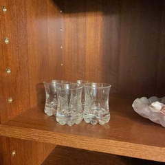 クリスタルグラス　☆☆　ウイスキーグラス　ロックグラス　2コ　＋　おまけショットグラス　3コ　☆☆　重厚感ありの画像